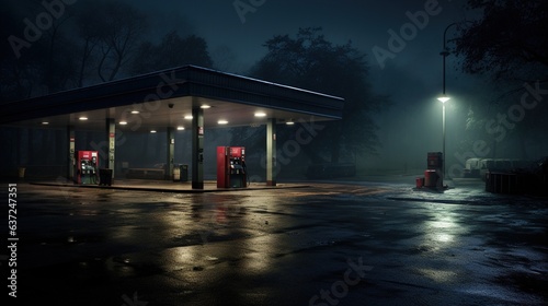 Tankstelle nachts