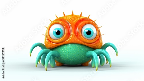 3d cute creature animal isolated on white background illustration character design rendered