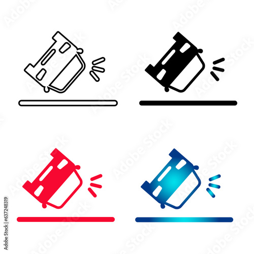 Abstract Overturned Car Silhouette Illustration