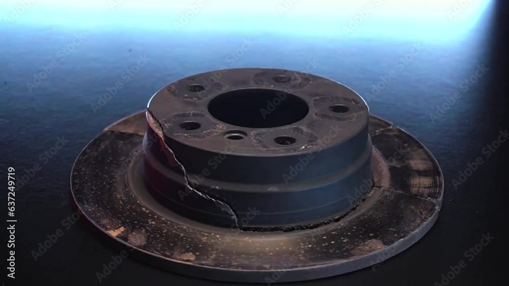 the brake disc broke due to overheating in the car while driving Stock