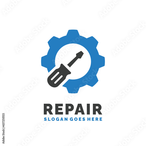 Repair logo design vector illustration. Maintenance logo