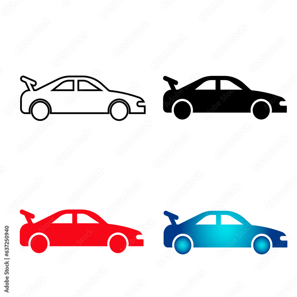Abstract Sportive Car Silhouette Illustration