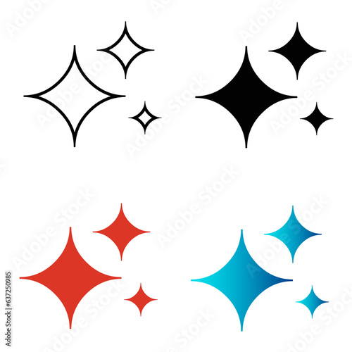 Abstract Starbust Four Point Silhouette Illustration