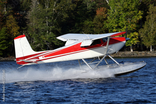 Cessna 180 Float Plane - Taking Off from Moosehead Lake, Greenville, Maine