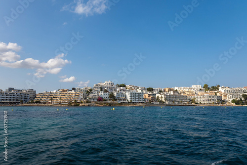 Fototapeta Naklejka Na Ścianę i Meble -  View of Figueretas, Ibiza , from the sea.