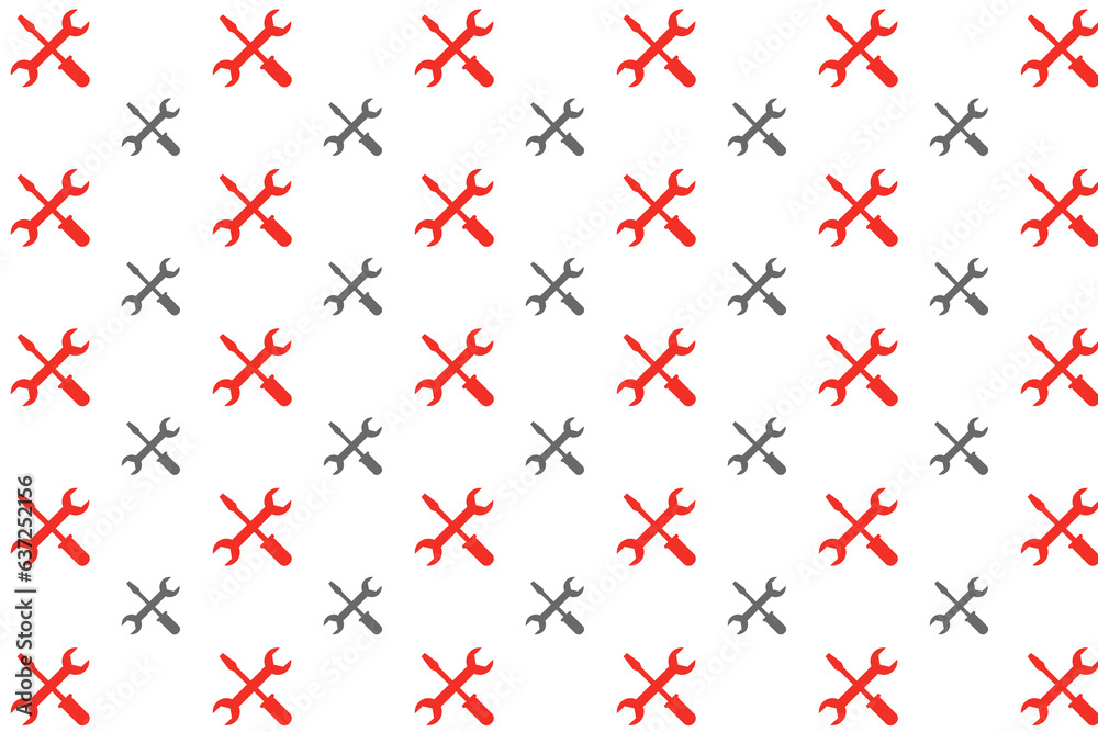 Abstract Wrench and Screwdriver Crossed Pattern Background Abstract Wrench and Screwdriver Crossed Pattern Background