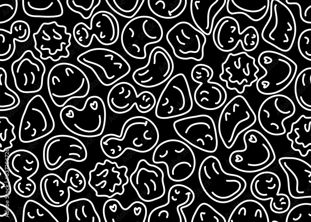 Cute emoji designs Seamless pattern. Emoticon background.