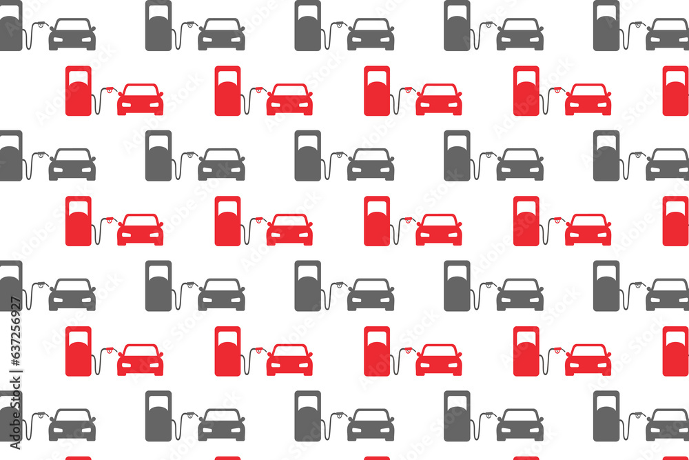 Abstract Car at Gas Station Pattern Background Abstract Car at Gas Station Pattern Background