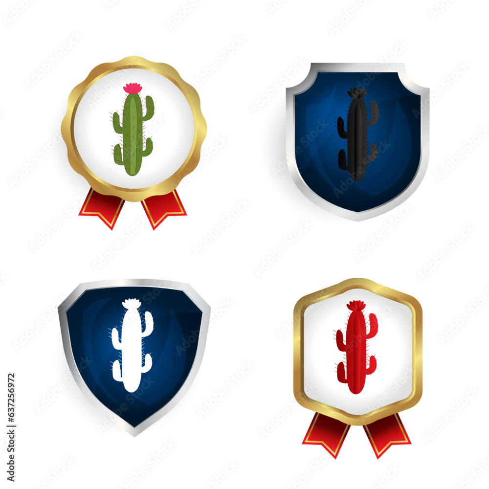 Fototapeta premium Abstract Cactus Badge and Label Collection