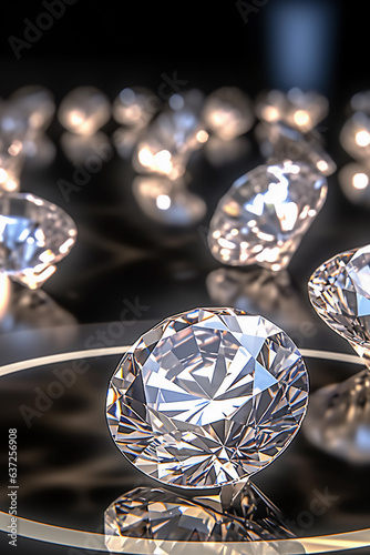 Side of a round shaped diamond sitting on top of a pair of flints