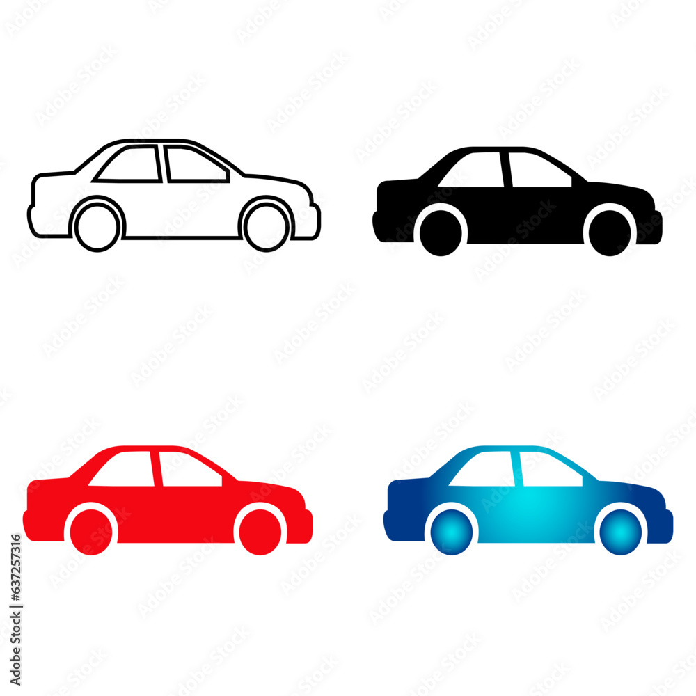 Abstract Car Side View Silhouette Illustration