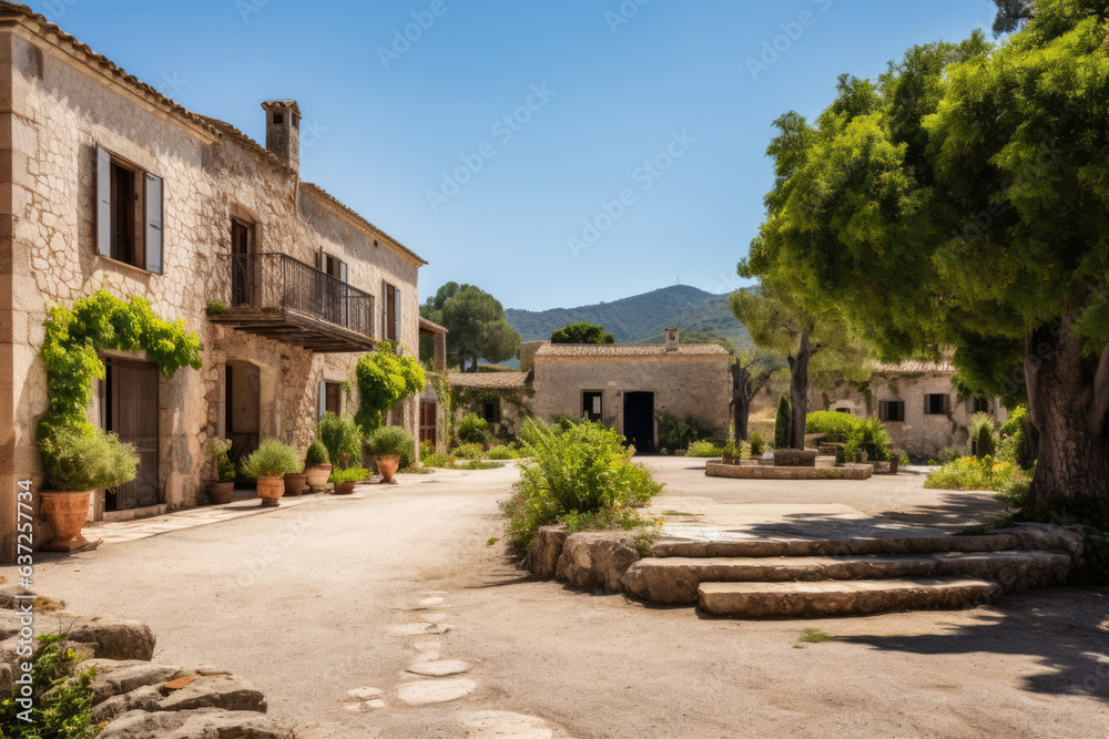 Country house in rustic mediterranean style. 