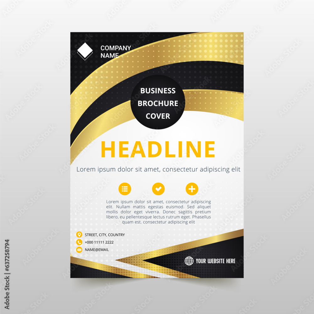 Obraz premium Abstract Elegant Golden Luxury Flyer Template