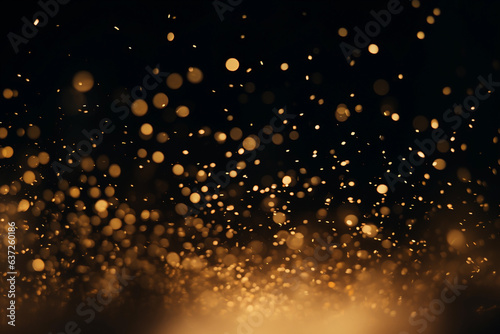 A photo of golden bokeh with golden stripes  golden shining stars