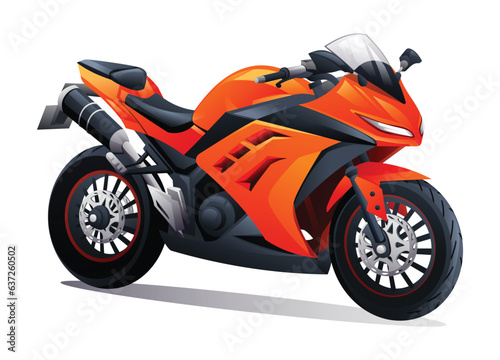 Sport bike racing motorcycle vector cartoon illustration isolated on white background