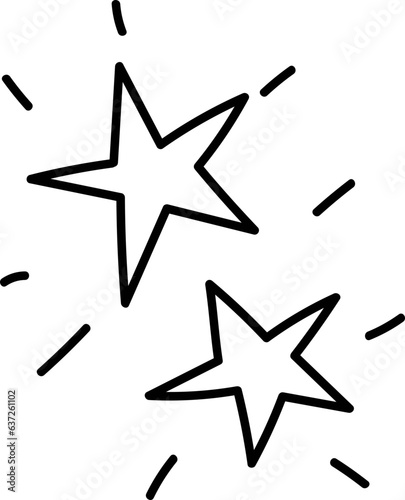 Hand drawn star and sparkle illustration