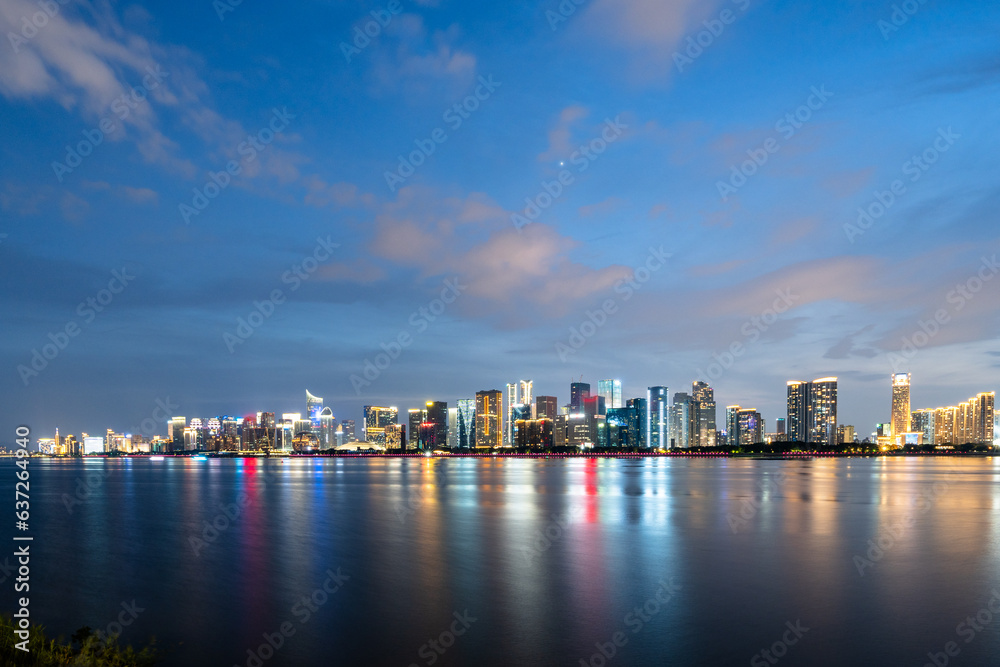 Fototapeta premium panoramic city skyline in hangzhou china