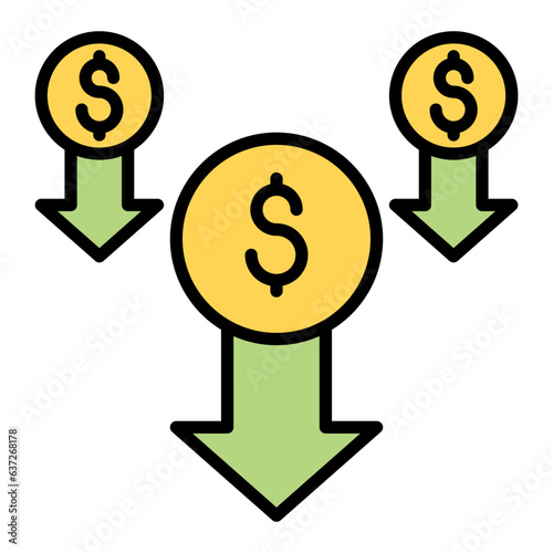 Currency depreciation icon