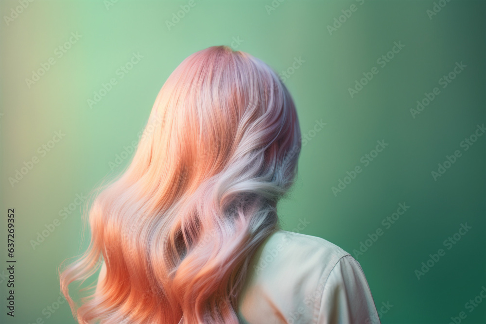 Fototapeta premium Pastel colored pink and lilac hair.