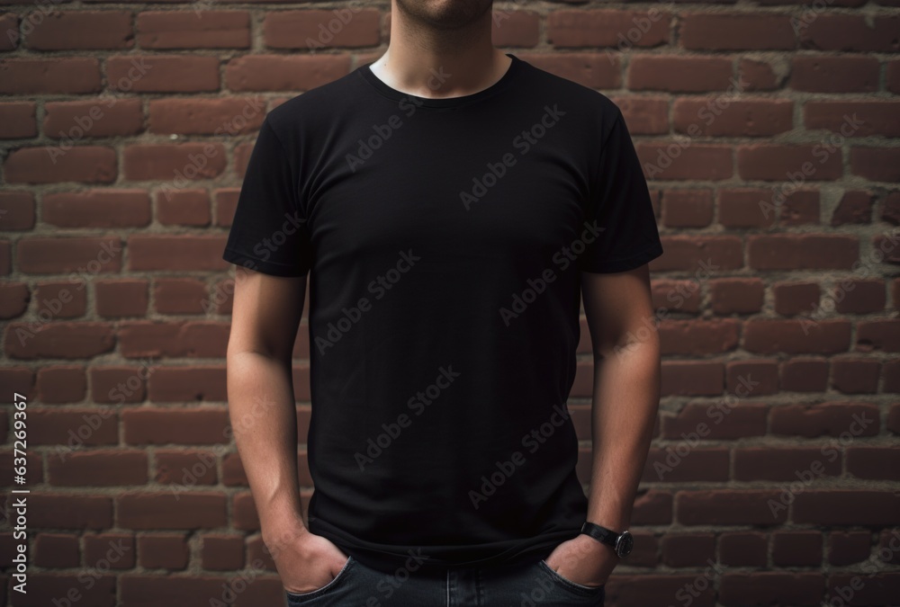 man in a t-shirt - obrazy, fototapety, plakaty 