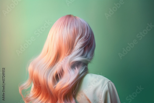 Pastel colored pink and lilac hair. 