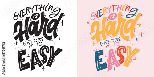 Cute motivation hand drawn doodle lettering postcard. Lettering for print, t-shirt design, tee design, mug pring, bag label
