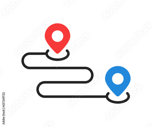 find new geo location with two pin point icon