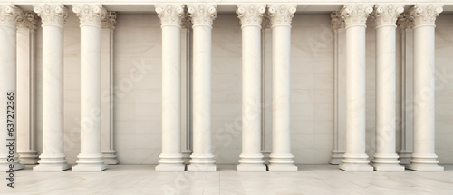 Foto Classical building facade stone marble columns