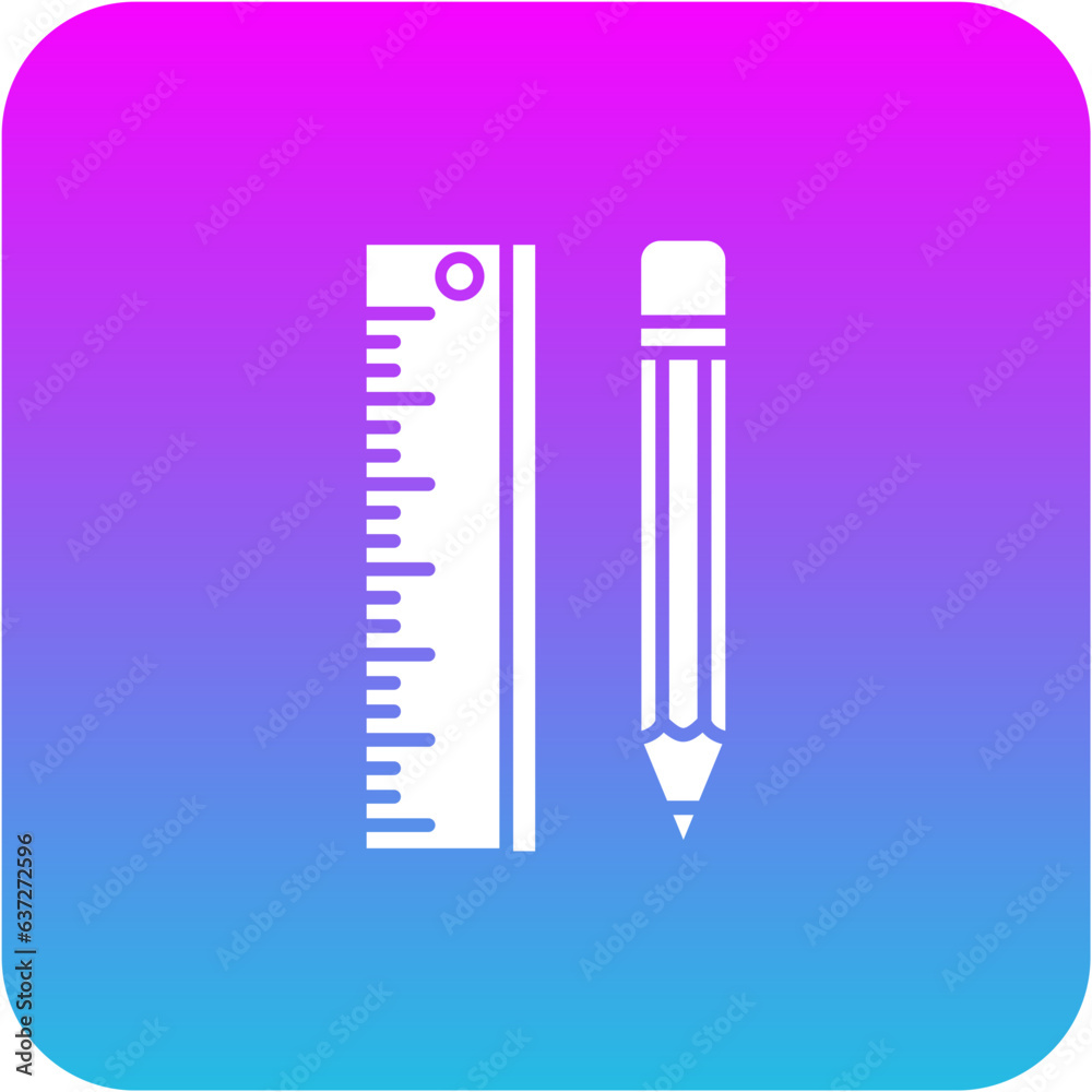Ruler And Pencil Icon Ruler And Pencil Icon
