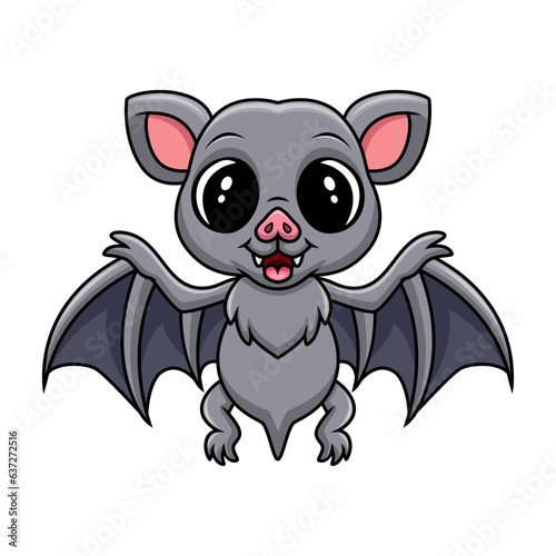 Cartoon Cute small bat flying