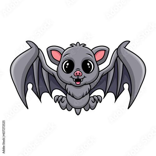 Cartoon Cute small bat flying