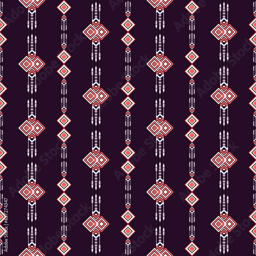 Ethnic geometric seamless pattern design. Vector illustration. Aztec Print. Background for Fabric, tile, textile and Wrapping Paper.