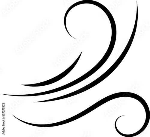 Hand drawn wind and wave illustration