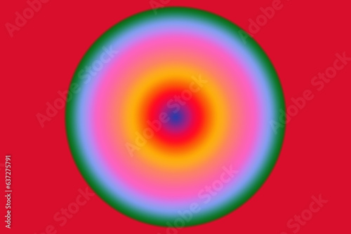 Abstraktes  rotes Hintergrundmotiv - Hintergrundbild - Hintergrunddesign mit Kreis in Regenbogenfarben und Farbverlauf