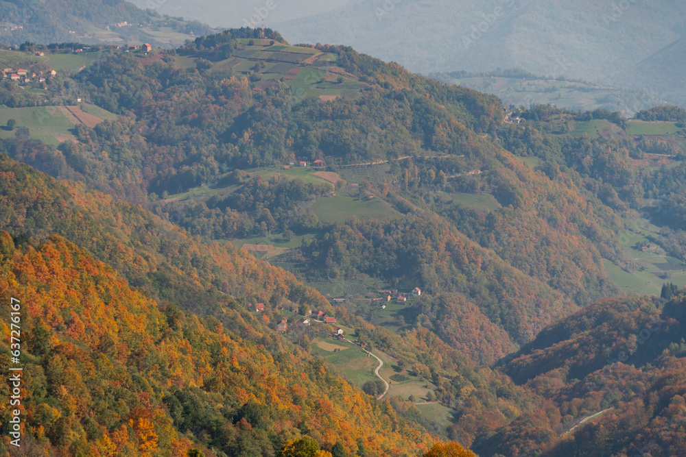 Autumn landscape in the mountains. Autumn landscape in the mountains.