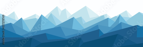 Stylization of a mountain landscape, seamless border, 3D imitation, banner