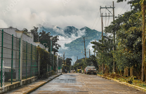 The mountains of Chapultenango between streets