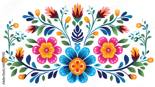 Photo Mexican flower traditional pattern background