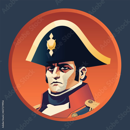 Napoleon Bonaparte French General army Commander. Flat vector character