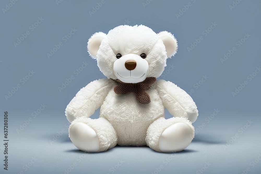 white teddy bear sitting up against a plain background white teddy bear sitting up against a plain background