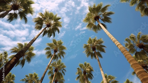 palm trees on blue sky