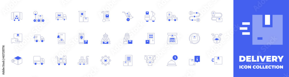 Delivery icon collection. Duotone style line stroke and bold. Vector ...