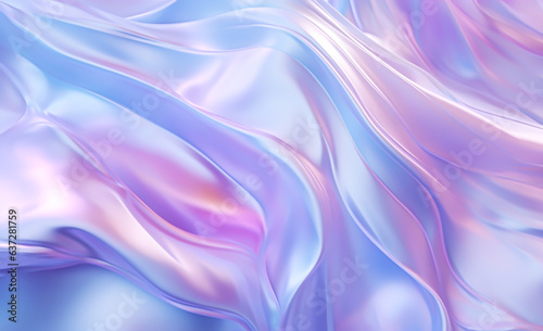 Blue and pink flowing texture close up. Abstract, soft and dreamy background with silky or satiny surface. Smooth and shiny texture with wavy pattern. © Andrey