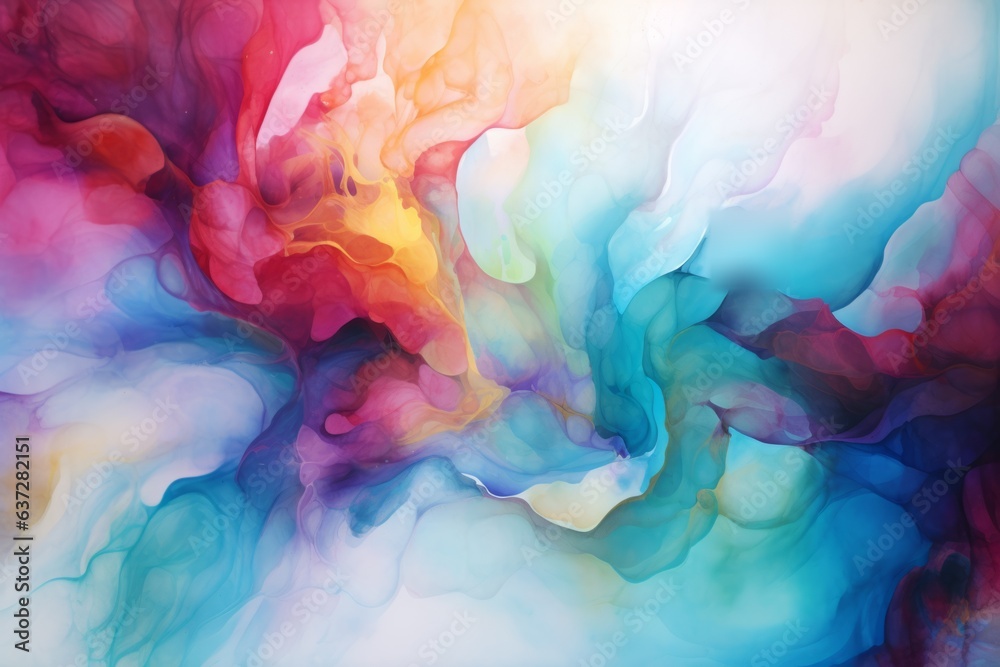 Abstract watercolor gradient silk ethereal clouds pastel color artistic paint canvas colorful celestial background creative calm heaven concept blue waves pink sky fantasy smooth soft shapes wallpaper