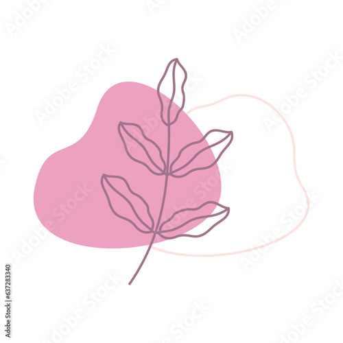 Beige abstract floral vector element