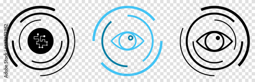 Cyber eye icon set. Vector illustration isolated isolated on transparent background
