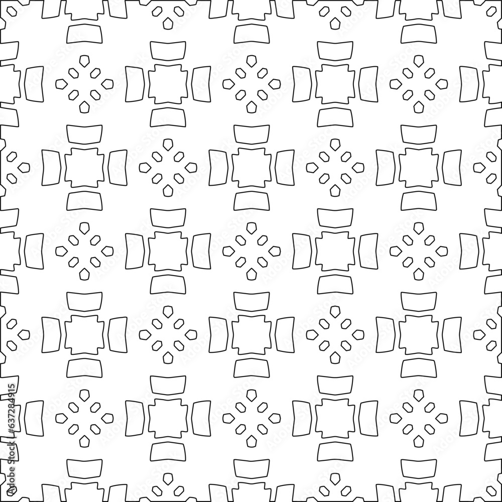 Vector pattern with symmetrical elements . Modern stylish abstract texture. Repeating geometric tiles from striped elements.Black and white pattern. Vector pattern with symmetrical elements . Modern stylish abstract texture. Repeating geometric tiles from striped elements.Black and white pattern.