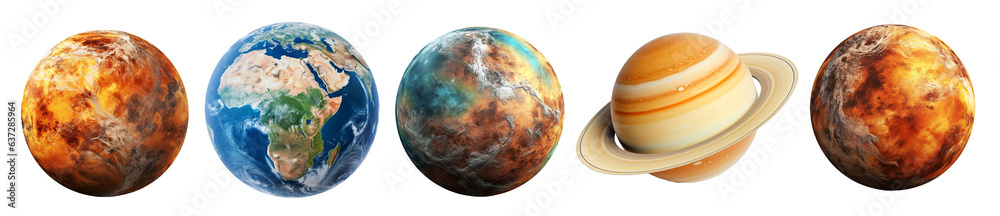 isolated illustration of planets. Created with Generative AI - obrazy, fototapety, plakaty 