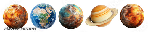 isolated illustration of planets. Created with Generative AI
