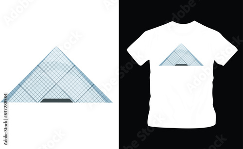 Illustrations of famous landmark pyramids of giza t-shirt design editable template